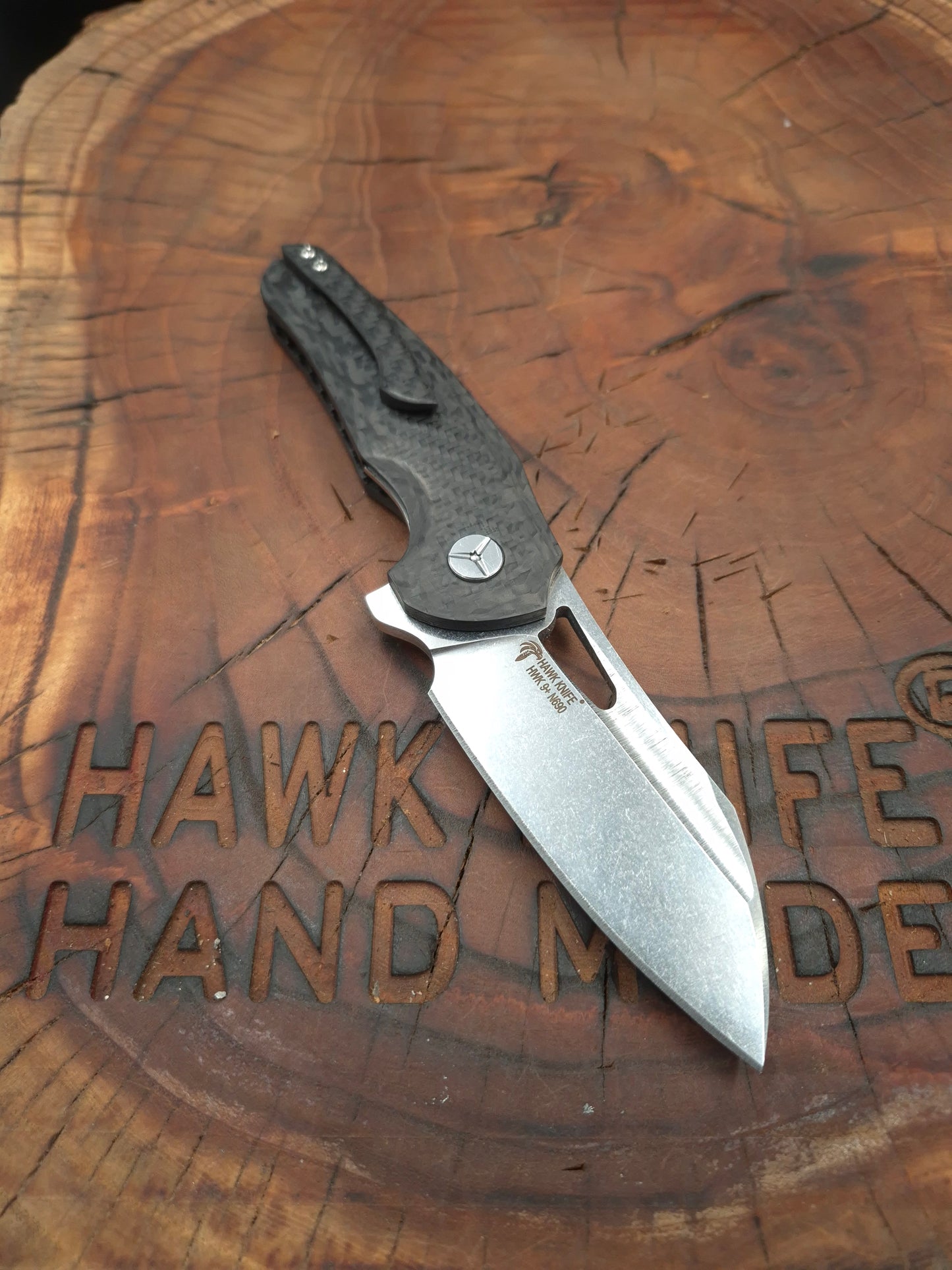 HAWK-9 PLUS(+) N690 FULL CARBON FIBER LINERLOCK FOLDING KNIFE