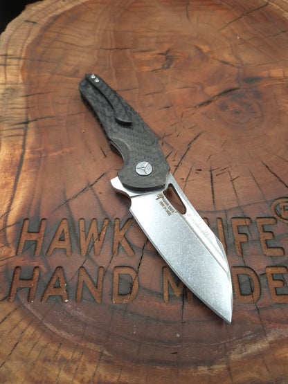 HAWK-9 PLUS(+) N690 FULL CARBON FIBER LINERLOCK FOLDING KNIFE