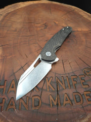 HAWK-9 PLUS(+) N690 FULL CARBON FIBER LINERLOCK FOLDING KNIFE
