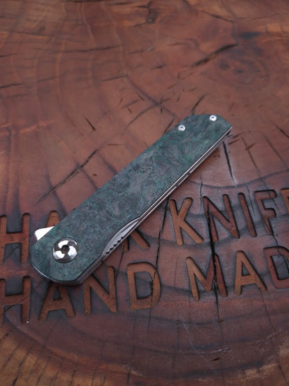 HAWK-6T (TANTO) M398 CARBON FIBER LINERLOCK KNIFE