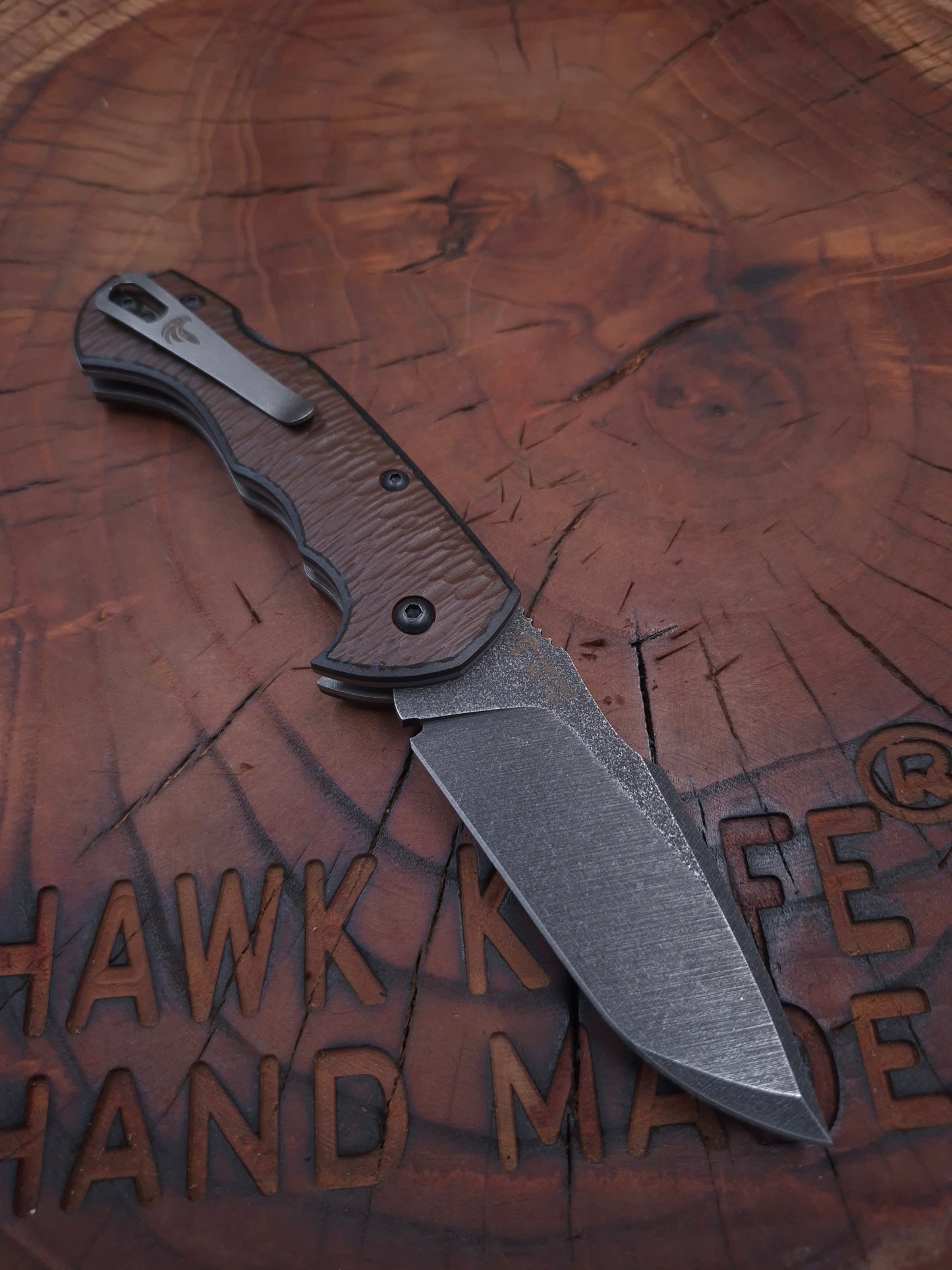 HAWK-4 K340 FOLDING KNIFE WITH CLIP (CHOCOLATE)