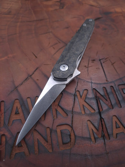 HAWK-7 KRIDASHI CARBON FIBER N690 LINER LOCK KNIFE