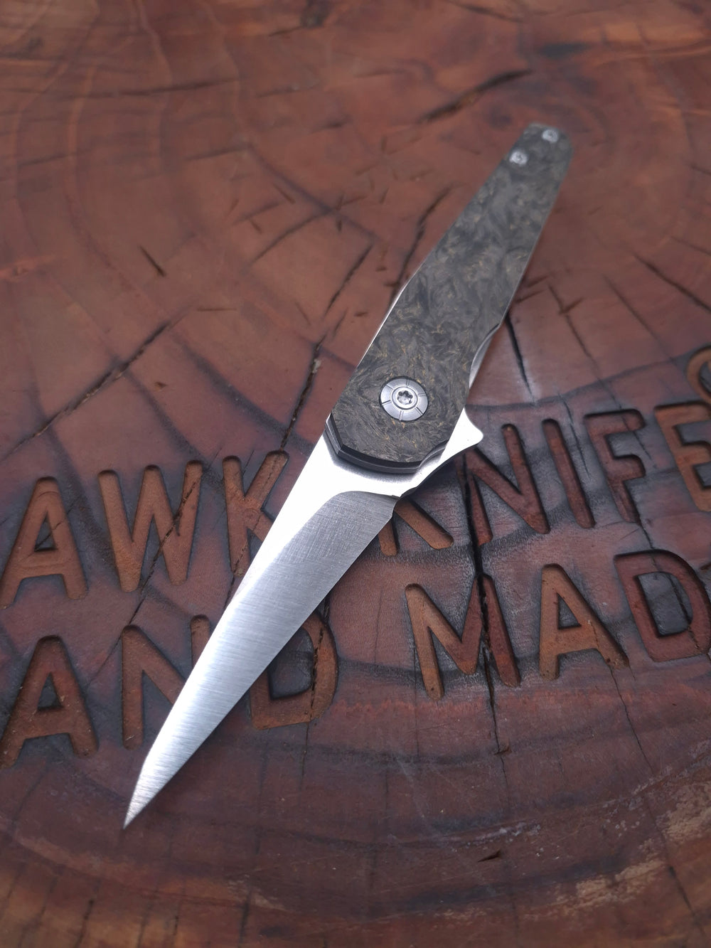 HAWK-7 KRIDASHI CARBON FIBER M398 LINERLOCK FOLDING KNIFE