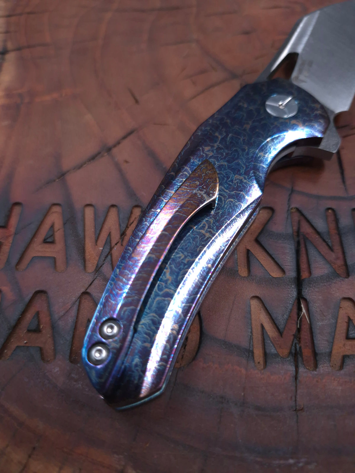 HAWK-9 PLUS(+) M390 FULL TITANIUM (ENTROPIC FINISH) CUSTOM LINERLOCK ÇAKI