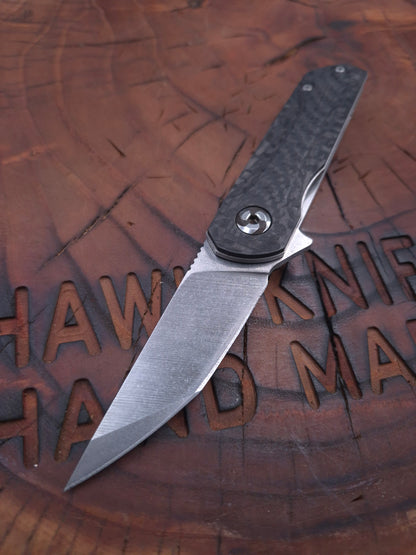HAWK-6Ts N690 CARBON FIBER LINERLOCK KNIFE